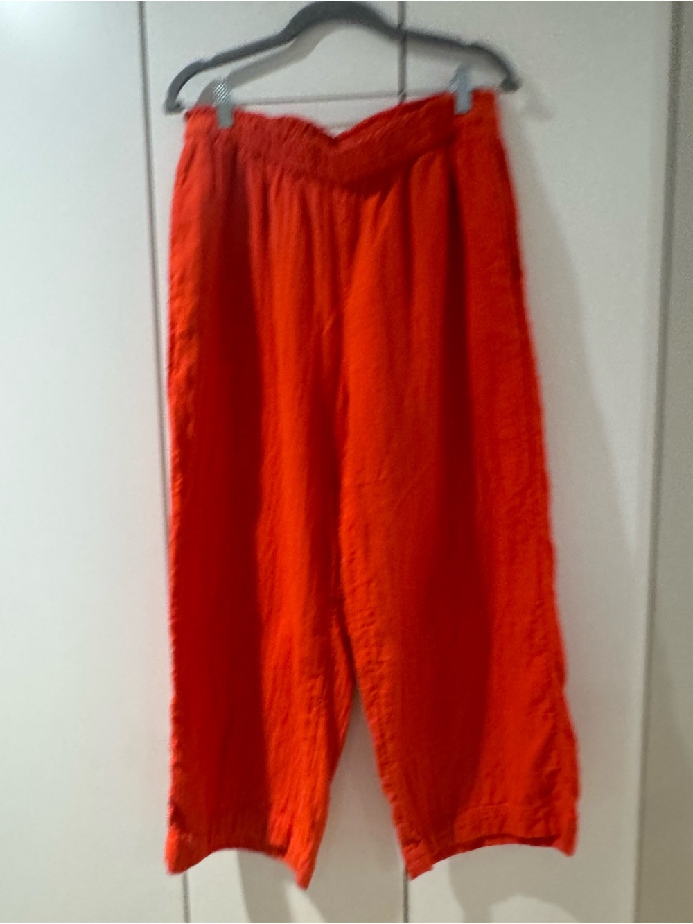Bright Orange Wide Leg Linen Pants Old Navy